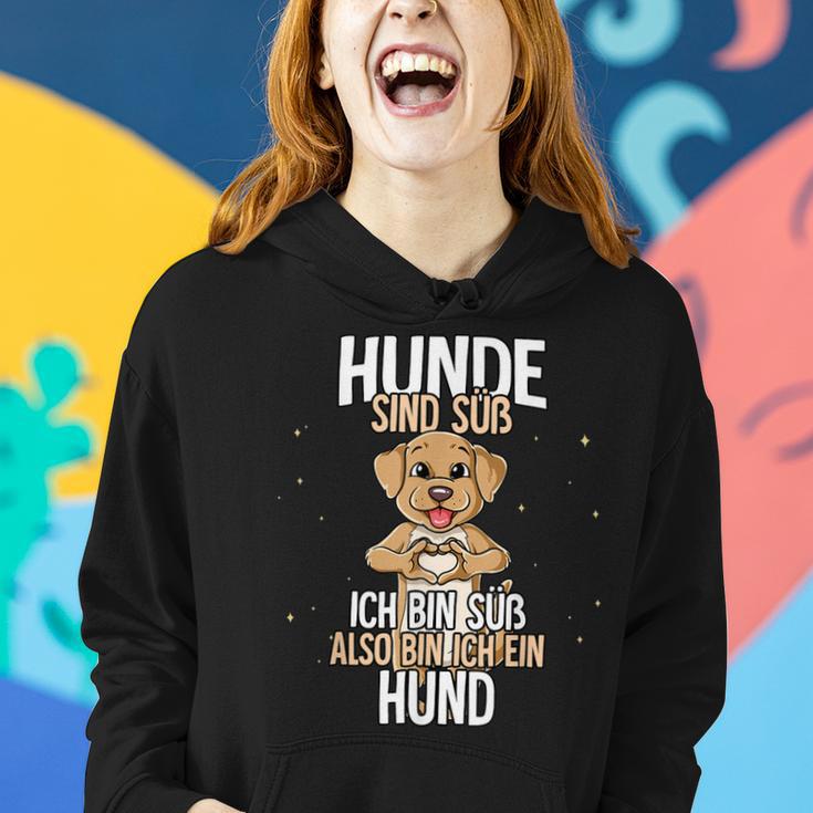 Lustiges Hunde Motiv Hoodie Hunde sind süß, also bin ich ein Hund Schwarz Geschenke für Sie