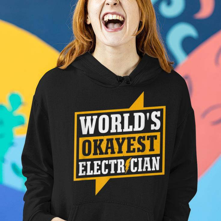 Mens Funny Worlds Okayest Electritian Gift Husband Dad Men Women Hoodie Gifts for Her