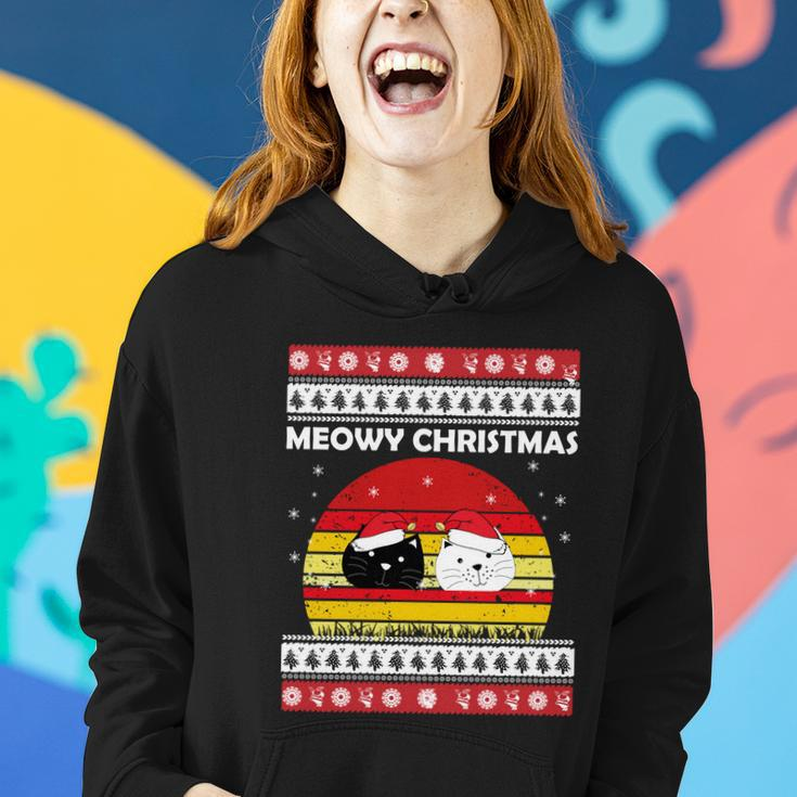 Meowy Cat Ugly Christmas Sweater Funny Gift Women Hoodie Gifts for Her