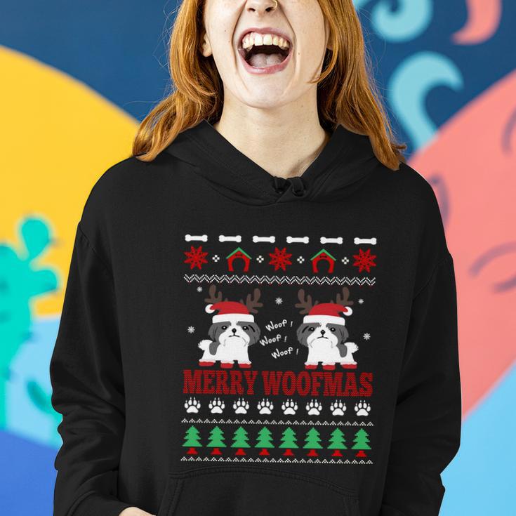 Merry Woofmas Dog Shih Tzu Ugly Christmas Cool Gift Women Hoodie Gifts for Her