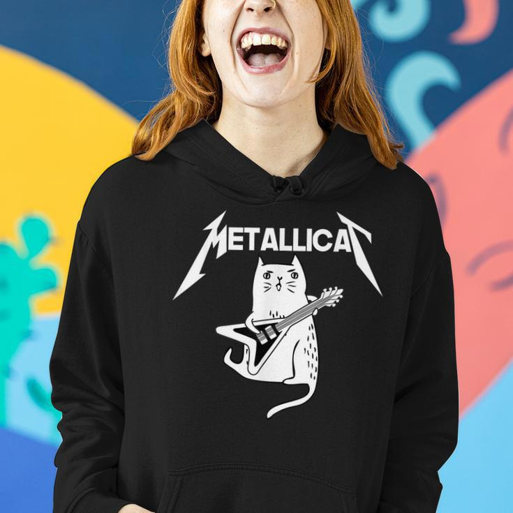 Mettalicat Rock Band Guitar Funny Christmas Gift Women Hoodie Gifts for Her