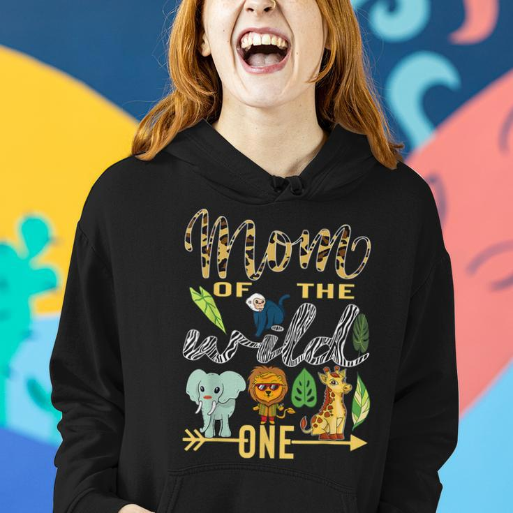 Mom Of The Wild One Zoo Mother Birthday Safari Jungle Animal Women Hoodie Gifts for Her
