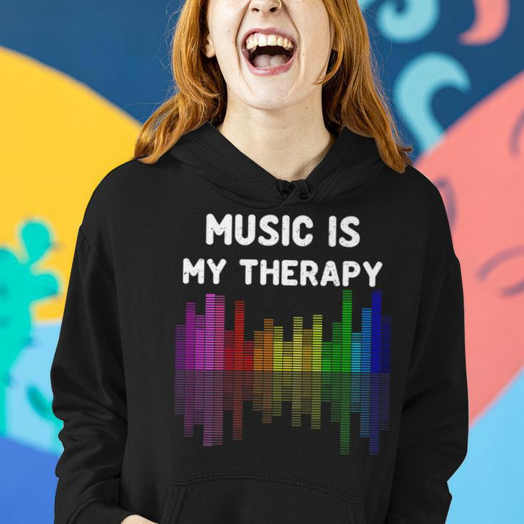 Music Is My Therapy Equalizer Dj Funny Musical Musician Women Hoodie Gifts for Her
