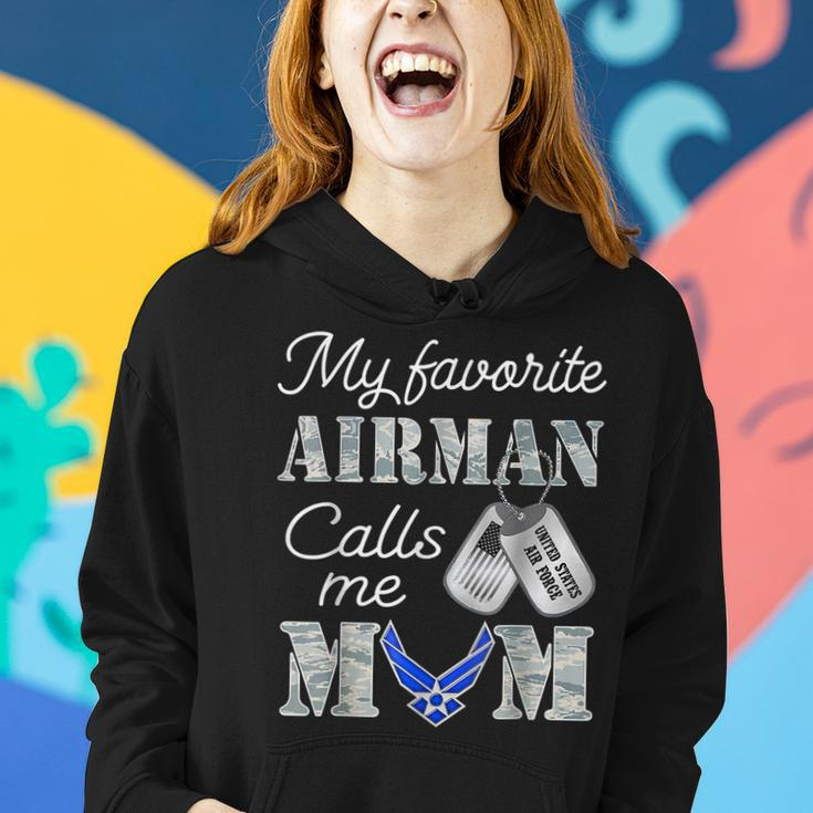 My Favorite Airman Calls Me Mom Air Force Mom Mothers Day Women Hoodie Gifts for Her