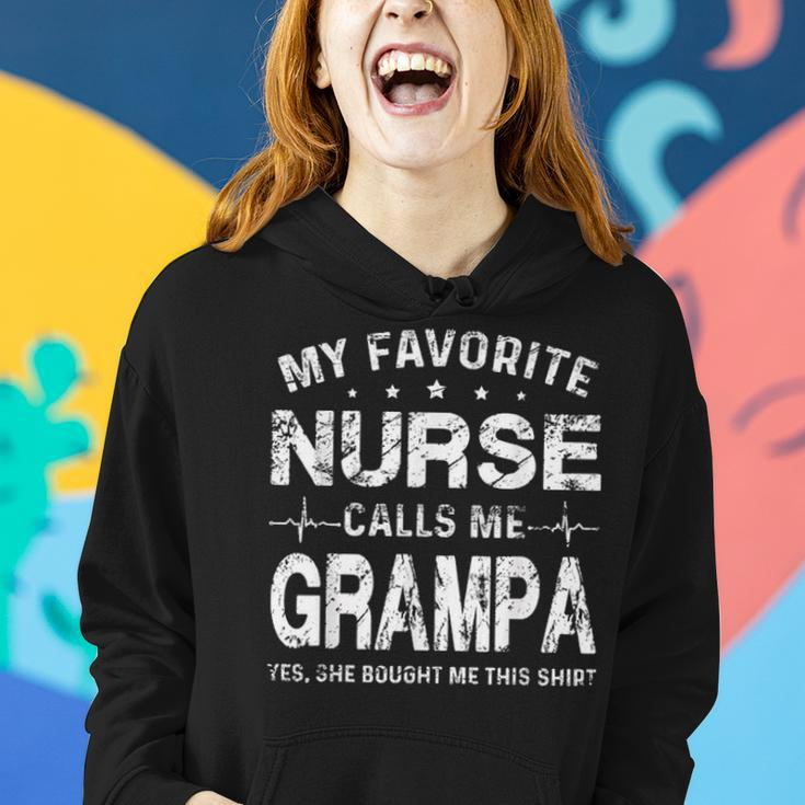 My Favorite Nurse Calls Me Grampa Fathers Day Gift Women Hoodie Gifts for Her