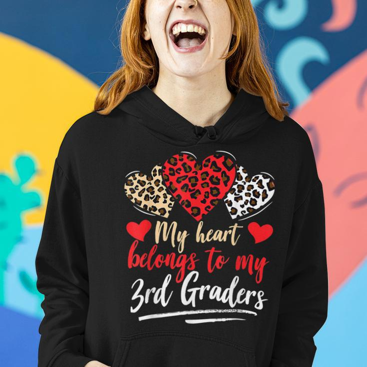 My Heart Belongs To Grader Valentines Day 3Rd Grade Teacher Women Hoodie Gifts for Her