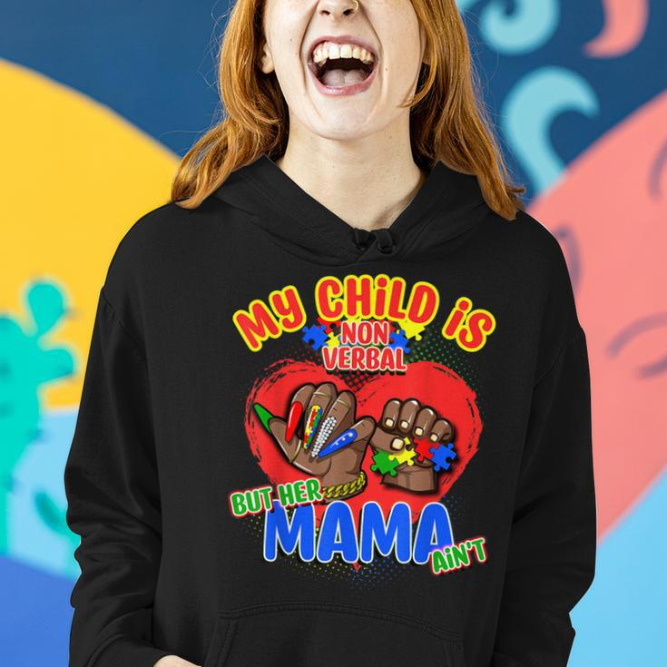Non Verbal Autism Awareness Black Women Mom Daughter Mama Women Hoodie Gifts for Her