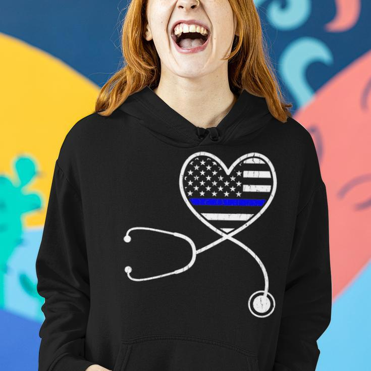 Nurse Life Police Wife The Thin Blue Line Family Women Hoodie Gifts for Her