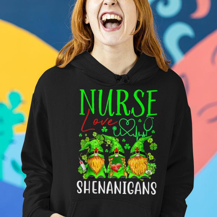 Nurses Love Shenanigans Funny Gnomes Nurse St Patricks Day V3 Women Hoodie Gifts for Her