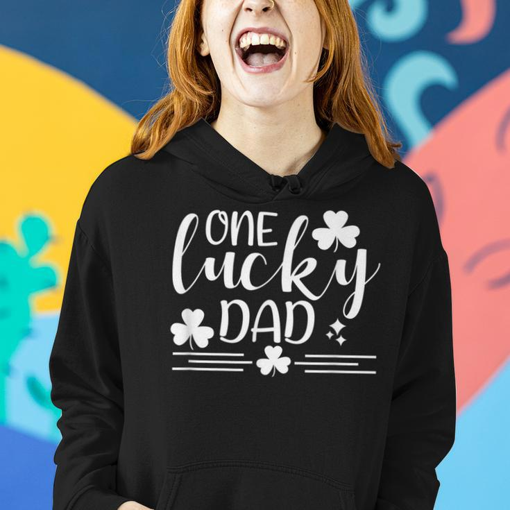 One Lucky Dad St Patricks Day Daddy Funny Irish Shamrock Fun Women Hoodie Gifts for Her