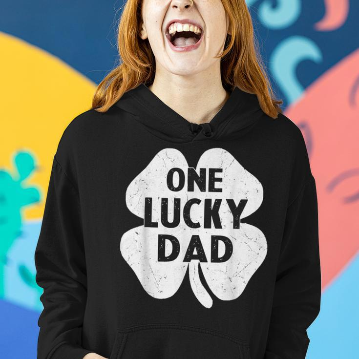 One Lucky Dad St Patricks Day Shamrock Daddy Women Hoodie Gifts for Her