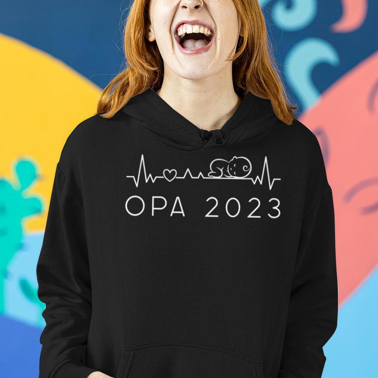 Opa 2023 Herzschlag Schwangerschaft Verkünden Für Großvater Frauen Hoodie Geschenke für Sie