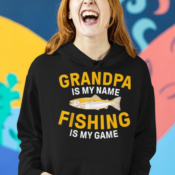 Opa Ist Mein Name Angeln Ist Mein Spiel Opa Fishing Frauen Hoodie Geschenke für Sie