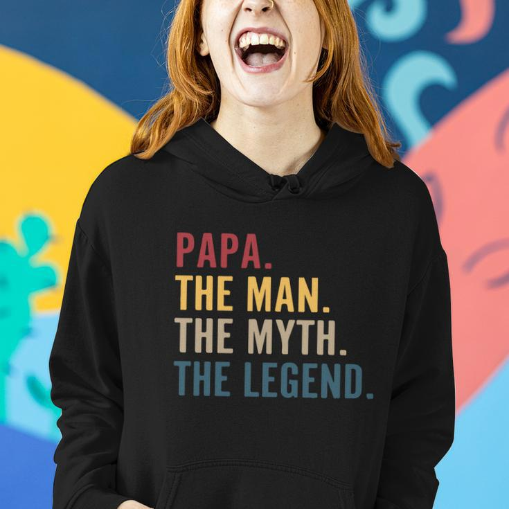 Papa The Man The Myth The Legend Fathers Day Fatherhood Women Hoodie Gifts for Her