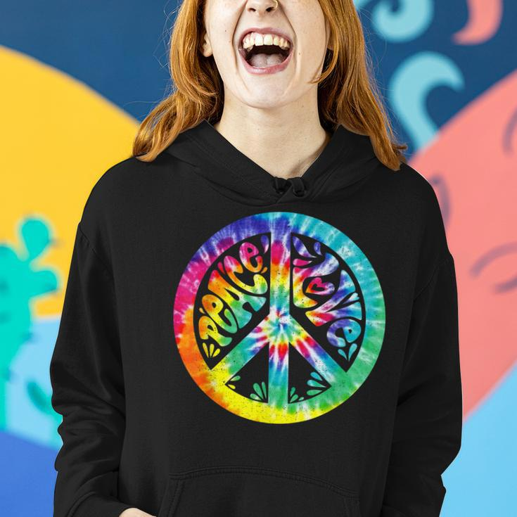 Peace Sign Love Tie Dye 60S 70S Hippie Costume Girls Women Women Hoodie Gifts for Her