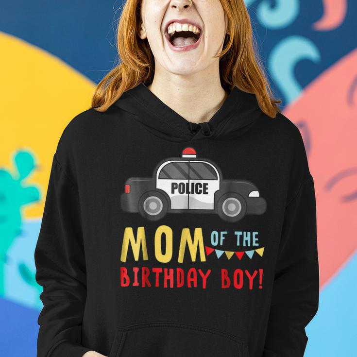 Police Car Mom Of The Birthday Boys Women Hoodie Gifts for Her