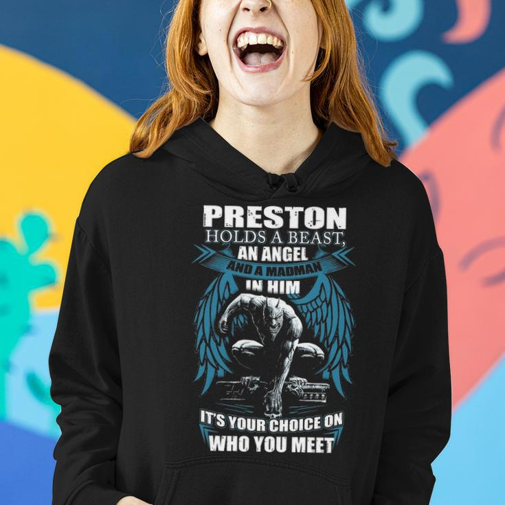 Preston Name Gift Preston And A Mad Man In Him V2 Women Hoodie Gifts for Her