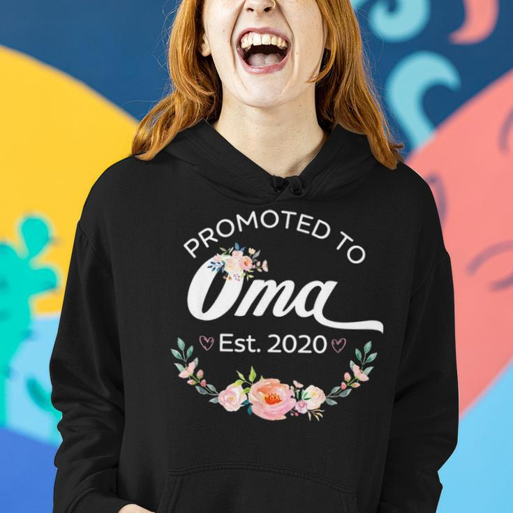Promoted To Oma Est 2020 First Time Grandma Floral Women Hoodie Gifts for Her