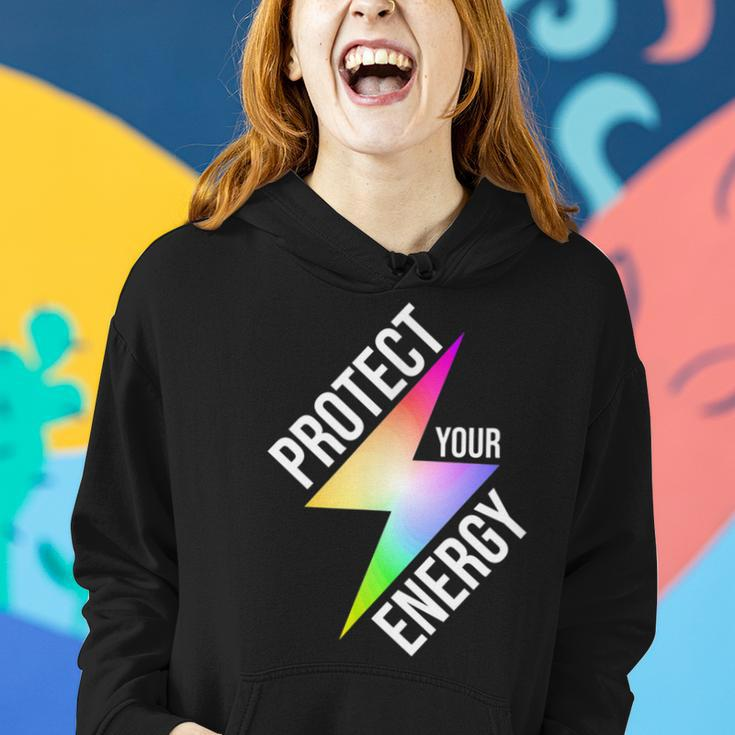 Protect Your Energy Colorful Lightning Bolt Women Hoodie Graphic Print Hooded Sweatshirt Gifts for Her