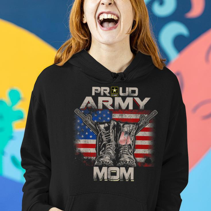 Proud Army Mom America Flag Us Military Pride Women Hoodie Gifts for Her