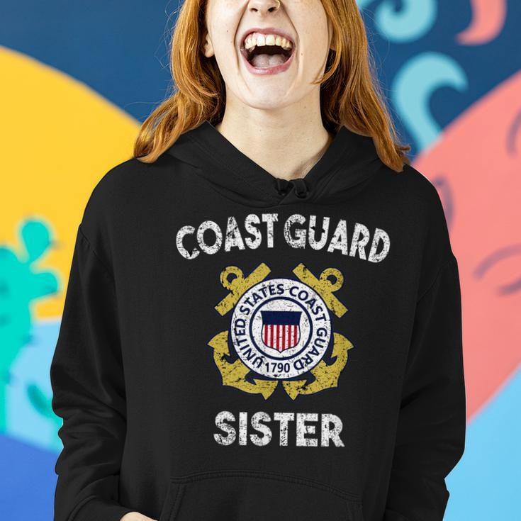 Proud Us Coast Guard Sister Military PrideWomen Hoodie Gifts for Her