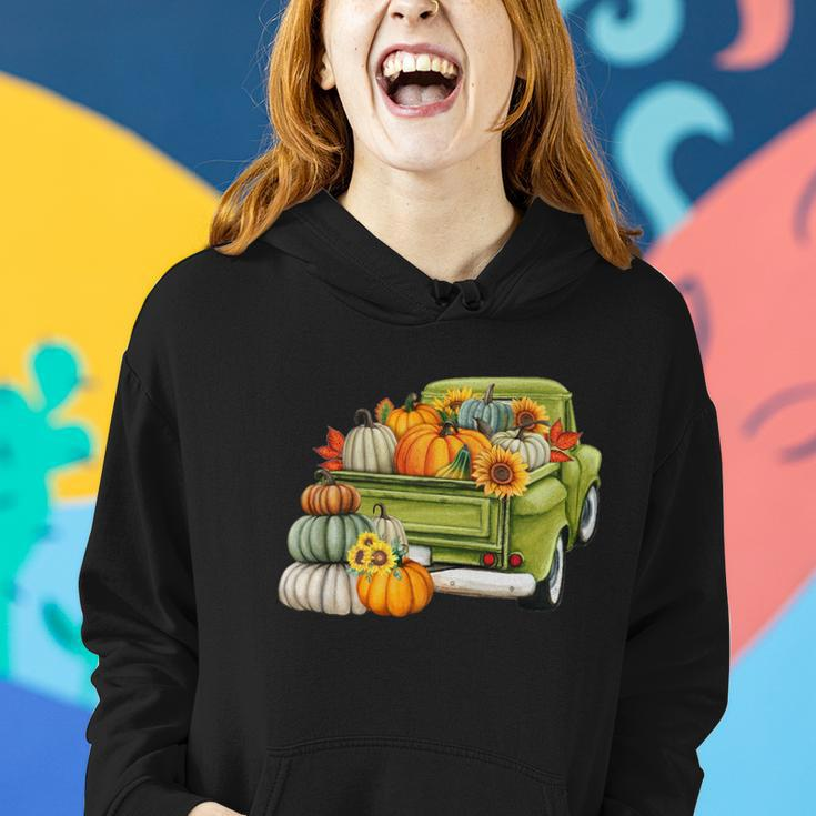 Pumpkin Fall Vintage Truck Women Hoodie Gifts for Her