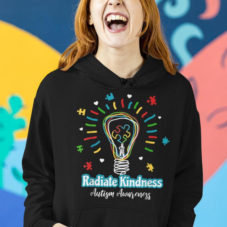 Radiate Kindness Lightbulb Radiate Kindness Teacher Women Hoodie Gifts for Her