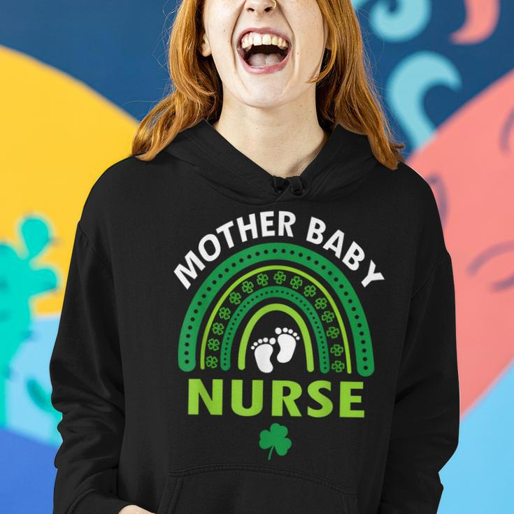 Rainbow Postpartum Mother Baby Nurse St Patricks Day Women Hoodie Gifts for Her