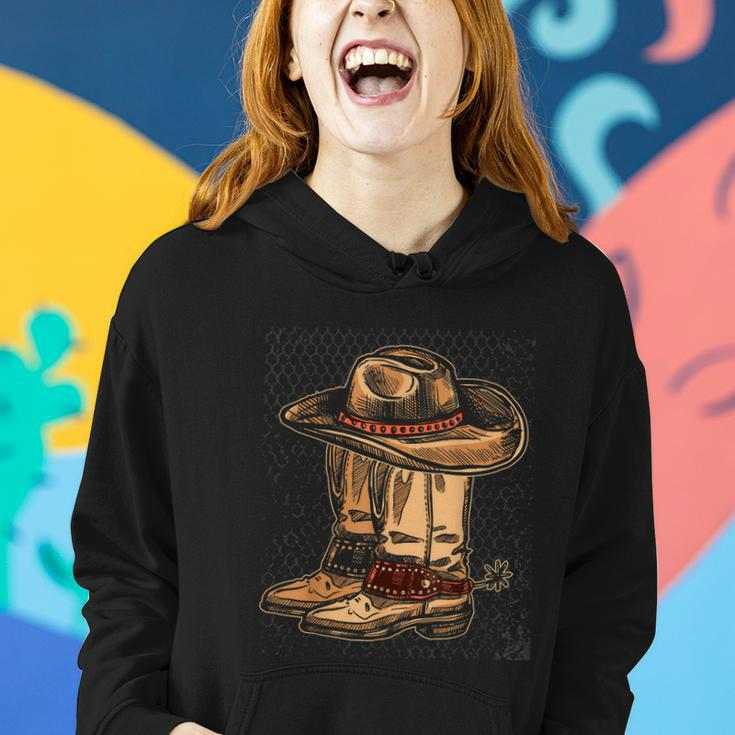 Rodeo Bull Riding Hat Line Dance Boots Cowboy V2 Women Hoodie Gifts for Her