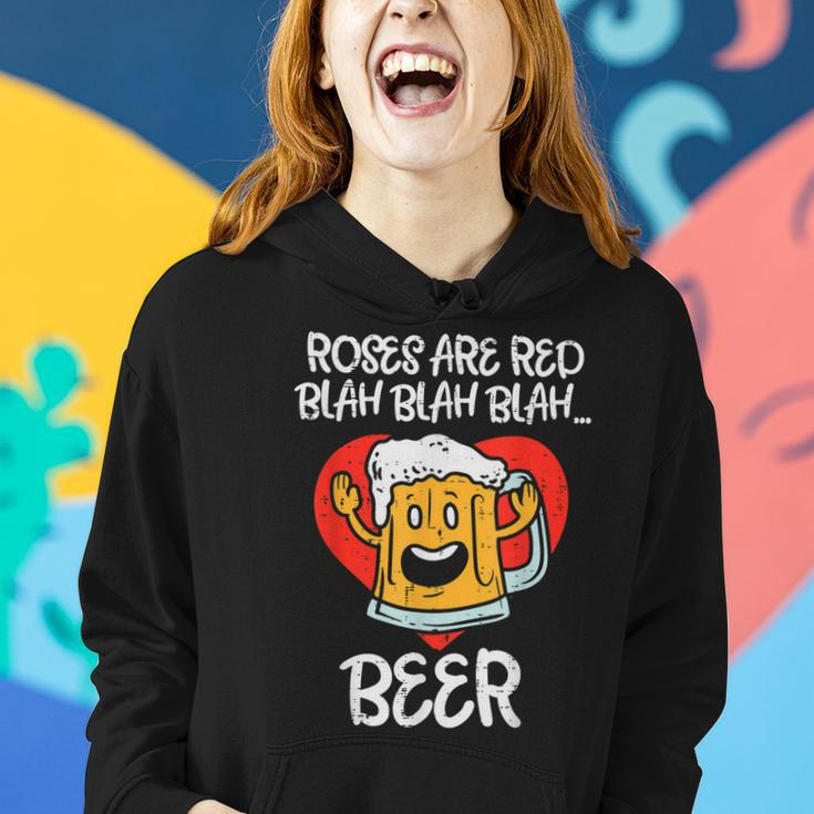 Roses Are Red Blah Beer Funny Valentines Day Drinking Gifts Women Hoodie Gifts for Her