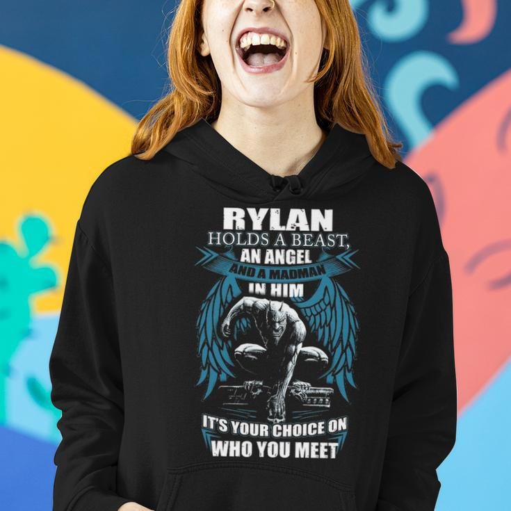 Rylan Name Gift Rylan And A Mad Man In Him V2 Women Hoodie Gifts for Her