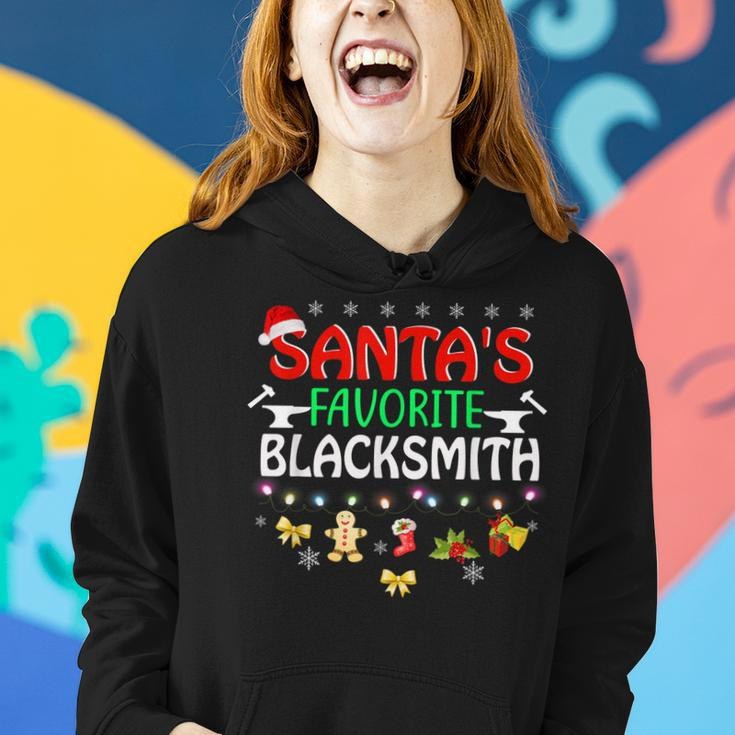 Santas Favorite Blacksmith Funny Christmas Xmas Lights Hat Women Hoodie Gifts for Her