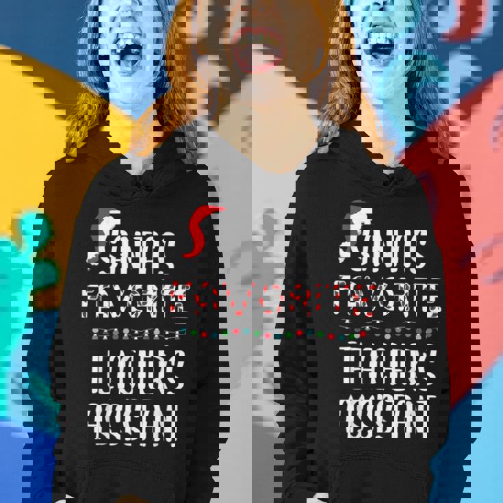 Santas Favorite Teachers Assistant Pajamas Christmas Xmas Women Hoodie Gifts for Her