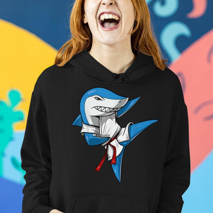 Shark Karate Martial Arts Kickboxing Jiu-Jitsu Taekwondo Women Hoodie Graphic Print Hooded Sweatshirt Gifts for Her
