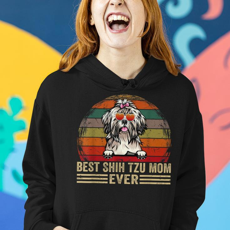 Shih Tzu Dog Lover Funny Vintage Best Shih Tzu Mom Ever Women Hoodie Gifts for Her