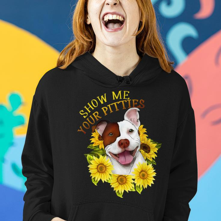 Show Me Your Pitties Sunflower Pitbull Mom Pitbull Owner Women Hoodie Gifts for Her