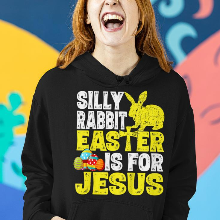 Silly Rabbit Easter Is For Jesus Funny Christian Easter Day Women Hoodie Gifts for Her