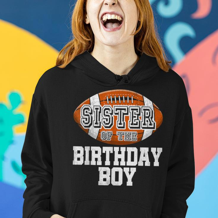 Sister Of The Birthday Boy Football Player Vintage Retro Women Hoodie Gifts for Her