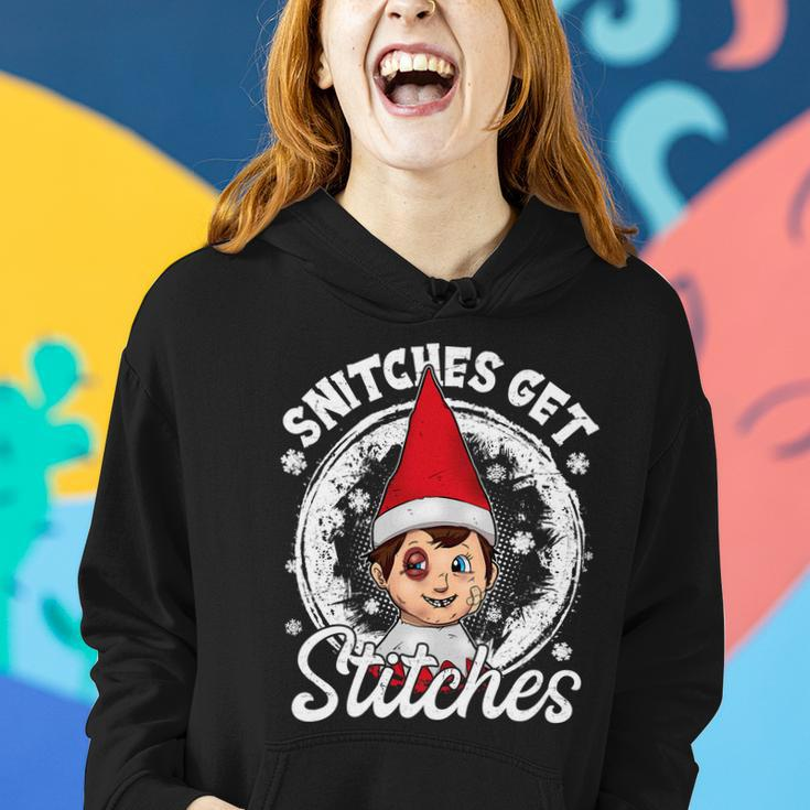 Snitches Get Stitches The Elf Xmas Funny Christmas Women Hoodie Gifts for Her
