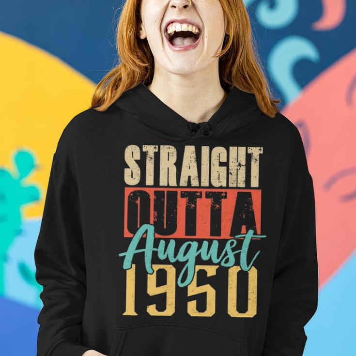 Straight Outta August 1950 70Th Awesome Birthday Gifts Women Hoodie Gifts for Her
