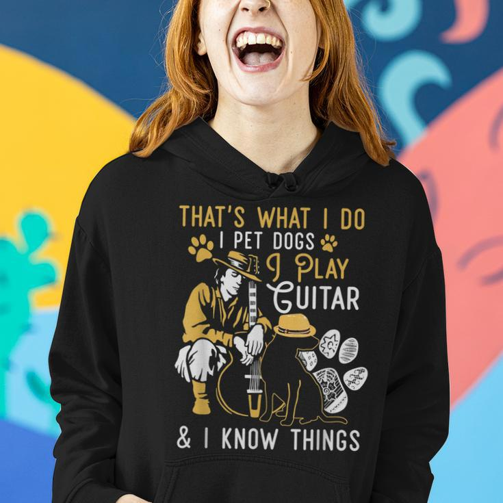 Thats What I Do Pet Dogs Play Guitars Know Things Vintage Women Hoodie Gifts for Her