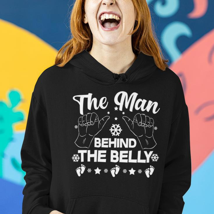 The Man Behind The Belly New Dad Women Hoodie Gifts for Her