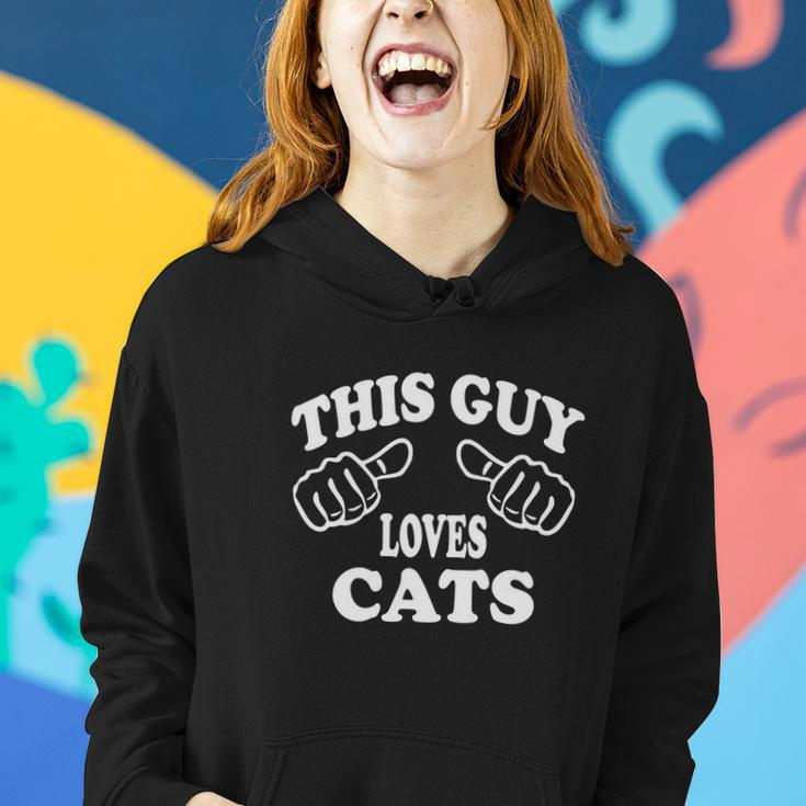 This Guy Loves Cats Women Hoodie Graphic Print Hooded Sweatshirt Gifts for Her