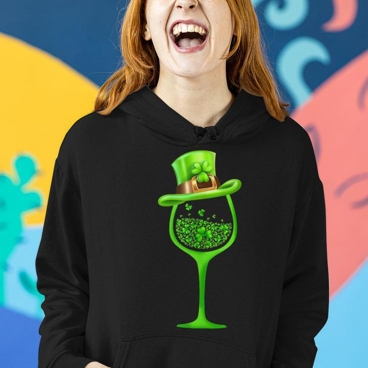Three Wine Glasses Clover Irish Shamrock St Patrick Day V2 Women Hoodie Gifts for Her