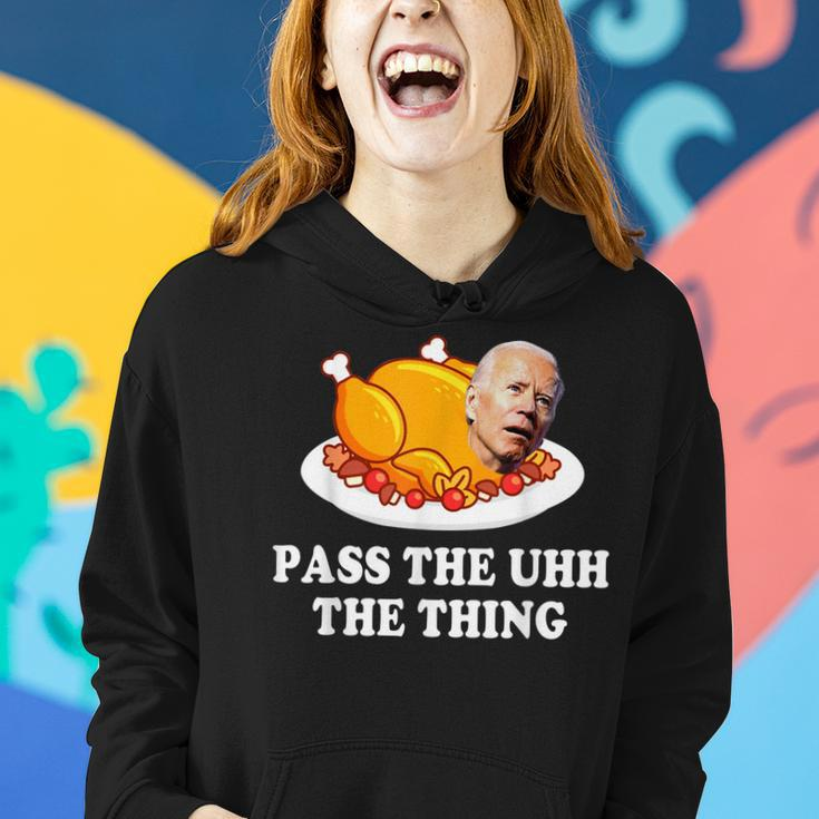 Turkey Brandon Pass The Uhh The Thing Funny Thanksgiving Women Hoodie Gifts for Her