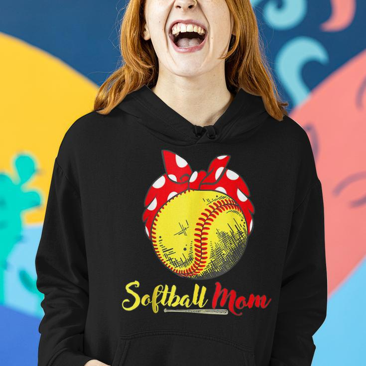 Us Flag Softball Player Mom For Mothers Day Women Hoodie Gifts for Her