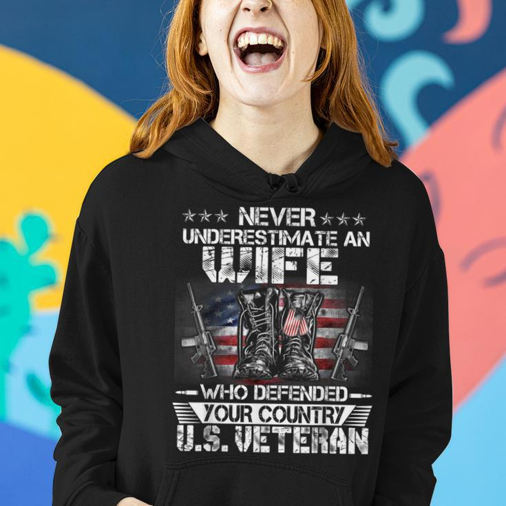 Us Veteran Wife Veterans Day Us Patriot Patriotic Women Hoodie Gifts for Her