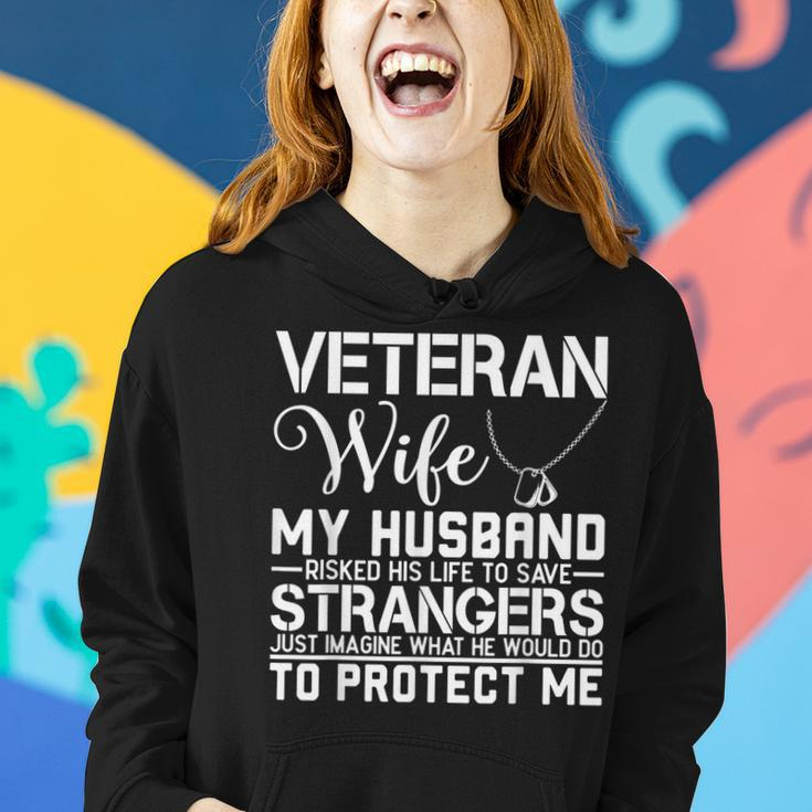 Veteran Wife Army Husband Soldier Saying Cool Military Gift V2 Women Hoodie Gifts for Her