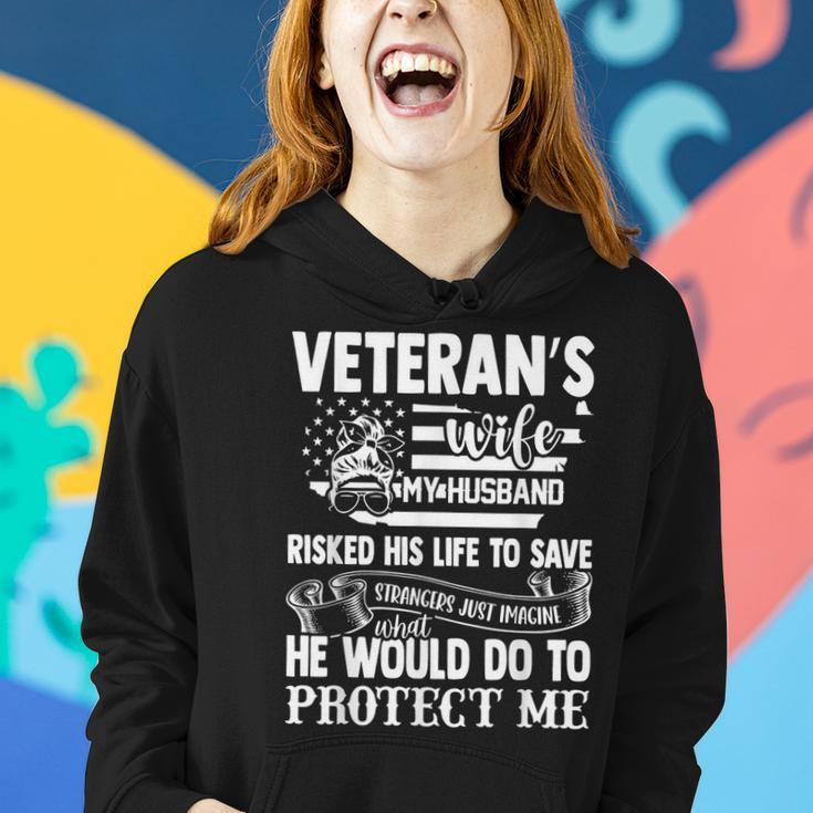 Veteran Wife Army Husband Soldier Saying Cool Military V2 Women Hoodie Gifts for Her
