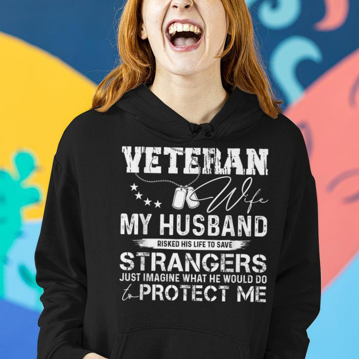 Veteran Wife Army Husband Soldier Saying Cool Military V3 Women Hoodie Gifts for Her
